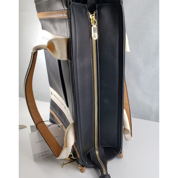 Adrienne Vittadini Montauk Black Tote With AV Charm Top Zip Closure  NWT - Picture 12 of 16
